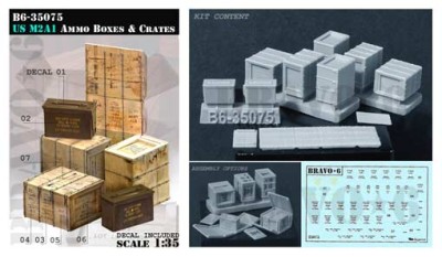 Bravo6 35075 US M2A1 Ammo Boxes &amp; Crates 1/35