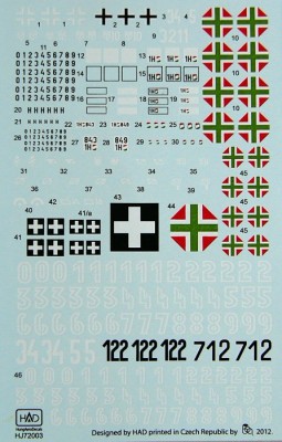HAD J72003 Decal Hungarian&amp;German markings WWII 1/72