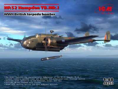 ICM 48353 HP.52 Hampden TB.Mk.I British Torpedo Bomber 1/48