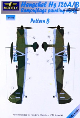Lf Model M4888 Mask Hs 162A/B Camouflage painting Pattern B 1/48