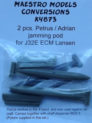 Maestro Models MMCK-4873 1/48 Petrus/Adrian jamming pod for J32E (2 pcs.)