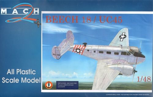 Mach 2 MACHLS01 Beechcraft 18 UC45 / SNB5 (Includes decals for French Aeroavale, U.S.Navy) 1/48