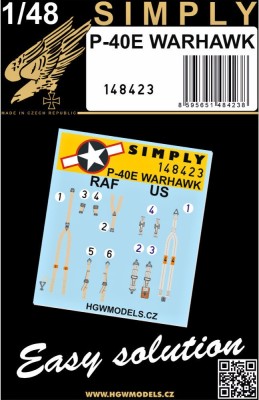 HGW 148423 Seatbelts P-40E Warhawk (SIMPLY) 1/48
