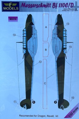 LF Model M3218 Mask Messerschmitt Bf 110C/D (DRAG/REV) 1/32