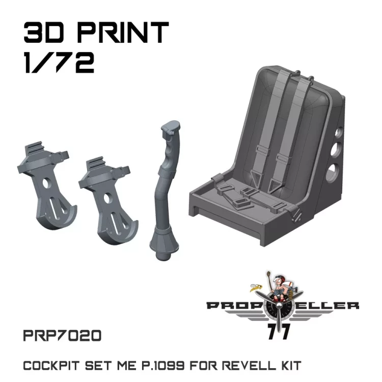 77 Propeller 77PRP-7020 Me P.1099 Cockpit set (REV) 1/72