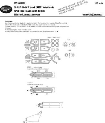 New Ware NWA-M0635 1/72 Mask TA-4J/F,OA-4M Skyhawk EXPERT (FUJIMI)