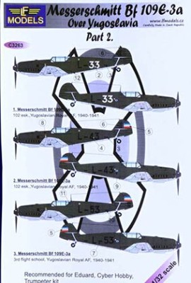 Lf Model C3263 Decals Bf 109E3a o.Yugoslavia (EDU,TRUMP) II. 1/32