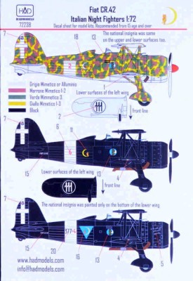 HAD 72238 Fiat CR.42 Italian Night Fighters декаль 1/72