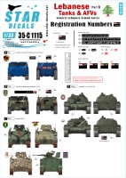 Star Decals 35-C1115 Lebanese Tanks & AFVs #8. Registration numbers and plates 1/35