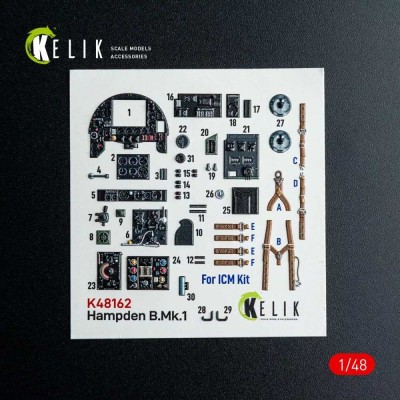 Reskit K48162 Hampden B.Mk.1 - interior 3D (ICM) 1/48