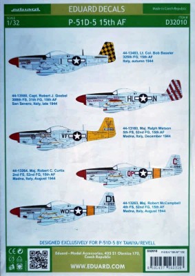 Eduard D32010 Decals P-51D-5 &quot;15th AF&quot; (EDU/REV) 1/32