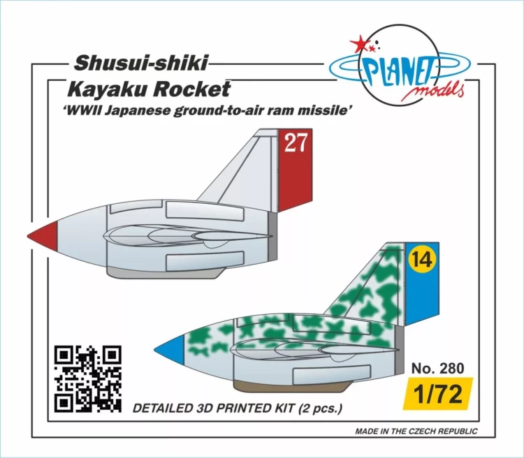 Planet Model PLT280 Shusui-shiki Kayaku Rocket WWII (2 pcs.) 1/72