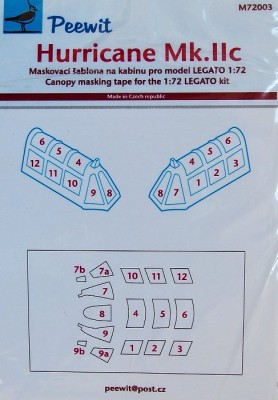 Peewit PW-M72003 1/72 Canopy mask Hurricane Mk.IIc (LEGATO)