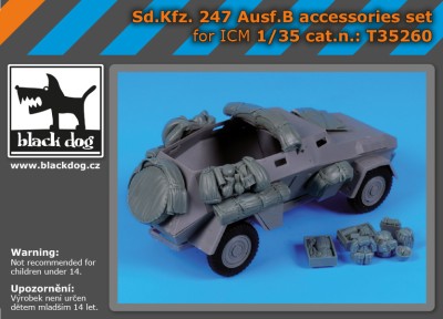 Black Dog T35260 Sd.Kfz.247 Ausf.B accessories set (designed to be used with ICM UA GB kits) 1/35