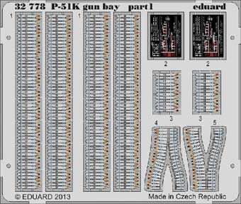 Eduard 32778 1/32 Цветное Фототравление для P-51K gun bay