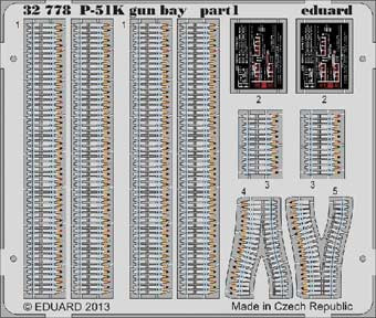 Eduard 32778 1/32 Цветное Фототравление для P-51K gun bay