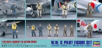 Hasegawa 36107 Набор фигур пилотов Второй мировой войны (WWII PILOT FIGURE SET) 1/48