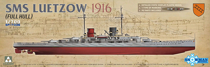 Takom Тsp-7036 Sms Luetzow 1916 (Full Hull) 1/700