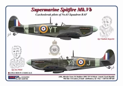 AML AMLC144020 Decals Czechoslovak pilots of No.65 Squadron 1/144