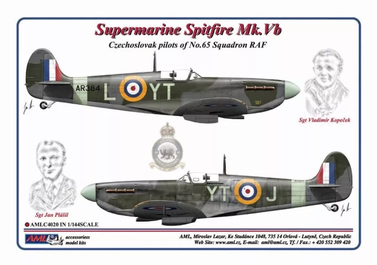 AML AMLC144020 Decals Czechoslovak pilots of No.65 Squadron 1/144