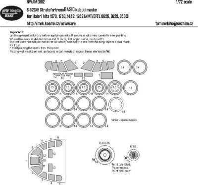 New Ware NWA-M0902 Mask B-52G/H Stratofortress BASIC (ITAL) 1/72