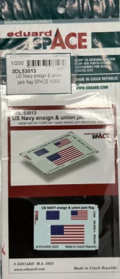 Eduard 3DL53013 US Navy ensign &amp; union jack flag space 1/350