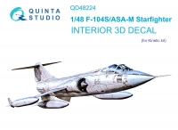 Quinta studio QD48224 F-104S/ASA-M (Kinetic) 3D Декаль интерьера кабины 1/48