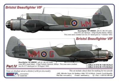 AML AMLC48018 Декали Bristol Beaufighter IF&amp;VIF Part IV. 1/48