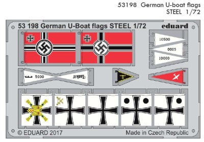 Eduard 53198 German U-boat flags STEEL 1/72 1/72