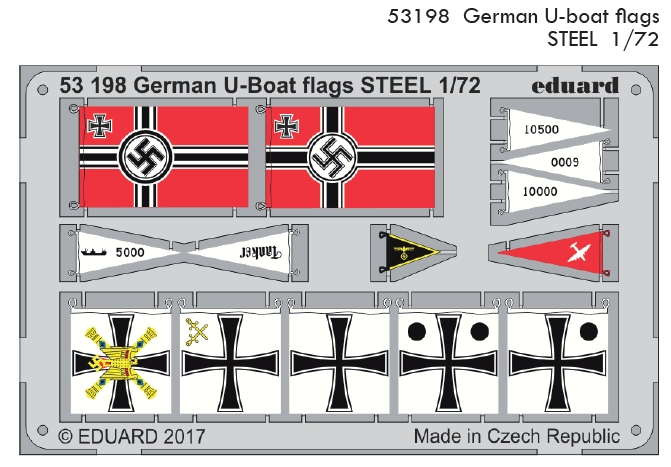 Eduard 53198 German U-boat flags STEEL 1/72 1/72
