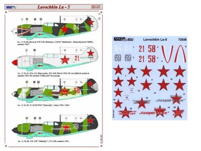 AML AMLD72038 Декали Lavochkin La-5 1/72