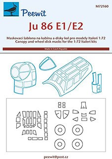 Peewit M72160 1/72 Canopy &amp; wheel masks Ju 86 E1/E2 (ITAL)