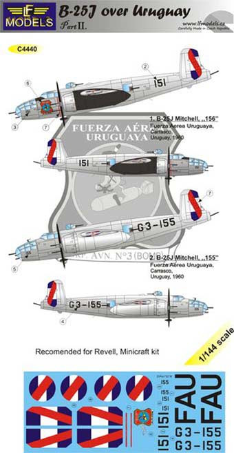 Lf Model C4440 Decals B-25J over Uruguay part 2 1/144