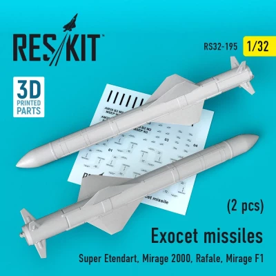 Reskit RS32-0195 Exocet missiles (2 pcs.) 1/32