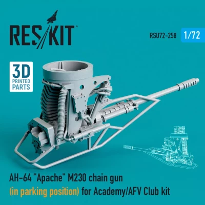 Reskit U72258 AH-64 'Apache' M230 chain gun in parking pos. 1/72