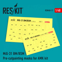 Reskit RSM48-0017 MiG-31 Pre-cut painting masks for Amk kit Great Wall Hobby 1/48