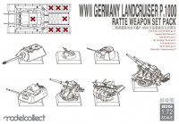 Modelcollect UA72150 WWII Germany landcruiser p.1000 ratte weapon set pack