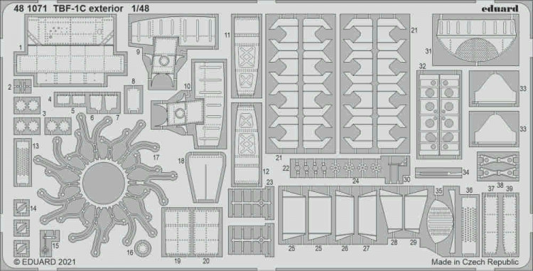 Eduard 481071 SET TBF-1C exterior (ACAD) 1/48