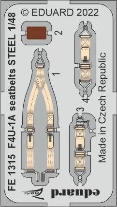 Eduard FE1315 F4U-1A seatbelts STEEL (HOBBYB) 1/48