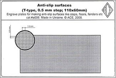 Ace Model a006 Поверхность антискольжения (T-type, 0.5mm step; 110x60mm) 1/72