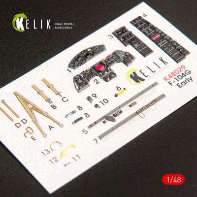 Reskit K48029 F-104G 'Starfighter' early type interior 3D 1/48