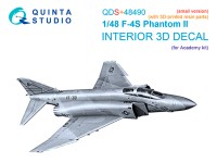 Quinta studio QDS+48490 F-4S Phantom II (Academy) (малая версия) 3D Декаль интерьера 1/48
