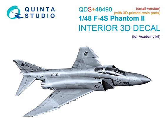 Quinta studio QDS+48490 F-4S Phantom II (Academy) (малая версия) 3D Декаль интерьера 1/48