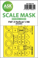 Art Scale 200-M48199 Grumman F6F-3 Hellcat wheels and canopy frame paint mask (inside and outside) 1/48