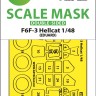 Art Scale 200-M48199 Grumman F6F-3 Hellcat wheels and canopy frame paint mask (inside and outside) 1/48