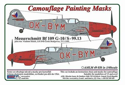 AML AMLM49038 Маска камуфляж Bf 109 G-10/S-99.13 OK-BYM 1/48