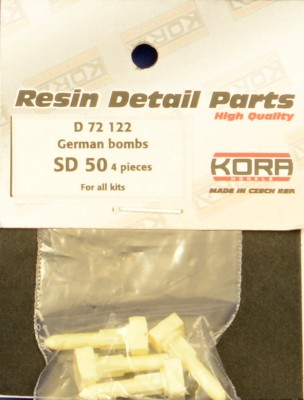 Kora Model D72122 German bombs SD 50 (4 pcs.) 1/72
