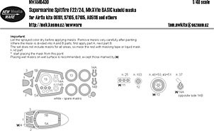 New Ware NWA-M0430 1/48 Mask S.Spitfire F22/24, Mk.XVIe BASIC (AIRF)