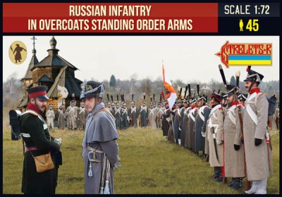 Strelets STR21972 Russian Infantry in Overcoats Standing Order Arms Napoleonic 1/72