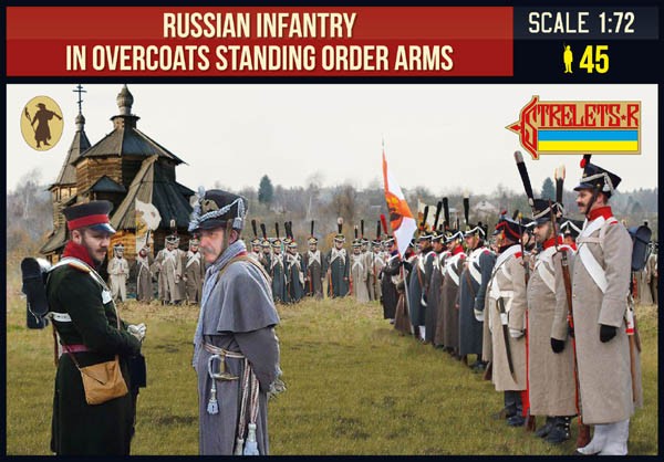 Strelets STR21972 Russian Infantry in Overcoats Standing Order Arms Napoleonic 1/72